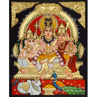 Shivan Family Tanjore Painting