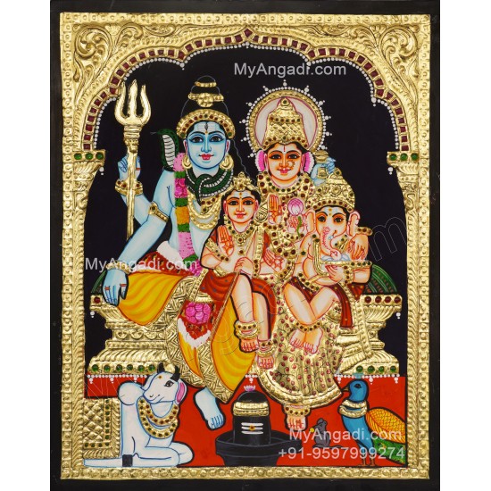 Shivan Family Tanjore Painting