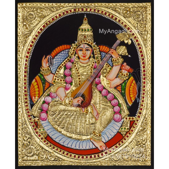 Saraswathi Tanjore Painting Saraswathi Tanjore Painting