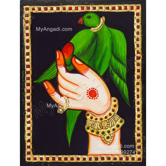 Parrot Tanjore Painting Parrot Tanjore Painting