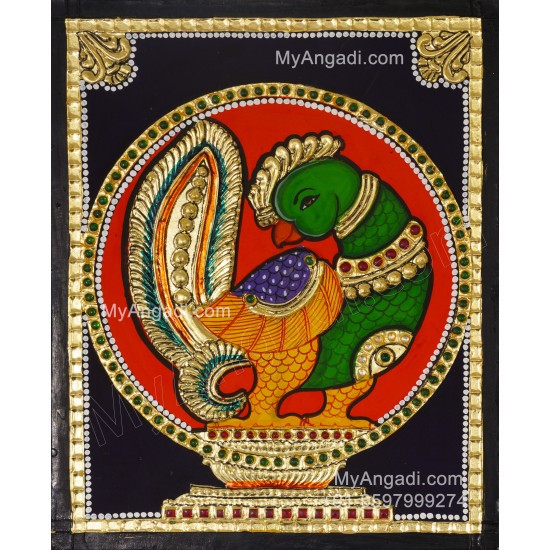 Parrot Tanjore Painting