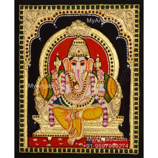 5 Set Ganesha Murugan Balaji Lakshmi Saraswathi Tanjore painting