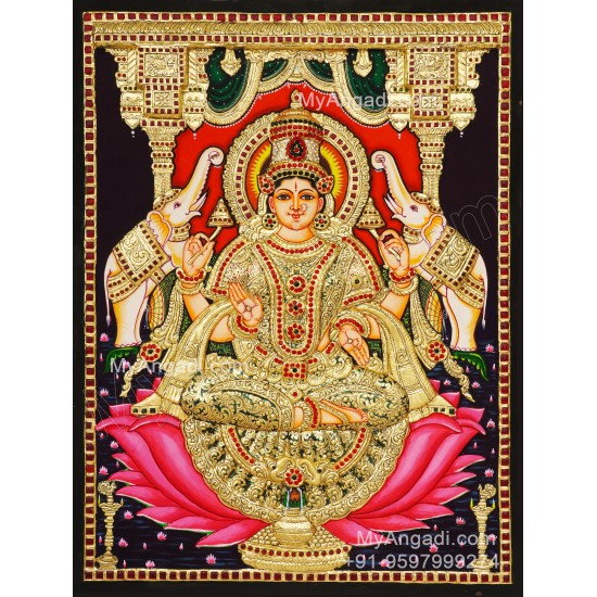 Gajalakshmi 2d Tanjore Painting