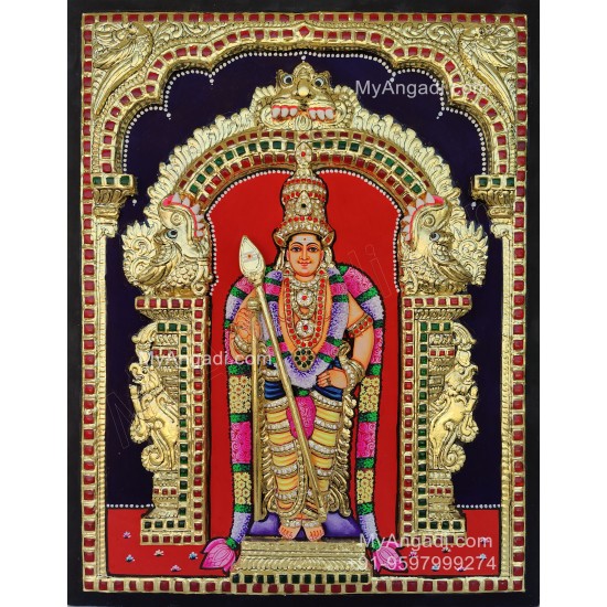 Murugan 3D Tanjore Painting Murugan 3D Tanjore Painting