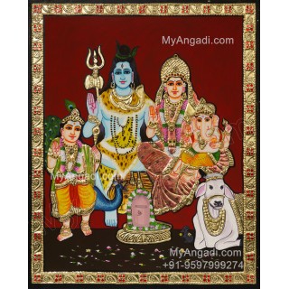 Siva Family Tanjore Painting