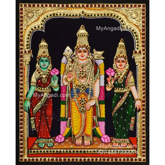 Murugan Valli Deivanai Tanjore Painting