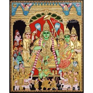 Ramar Pattabhishekam Tanjore Painting