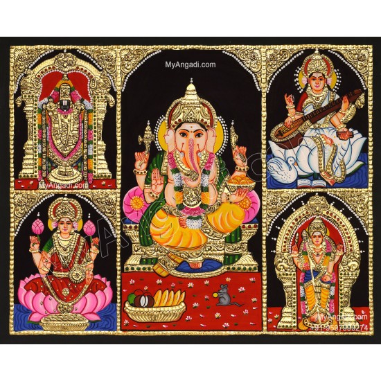 5 Panel  Tanjore Painting