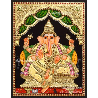 Ganesha 2D Tanjore Painting