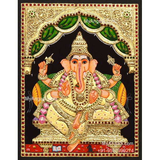 Ganesha 2D Tanjore Painting