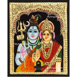 Shiva and Parvathi Devi Tanjore Paintings