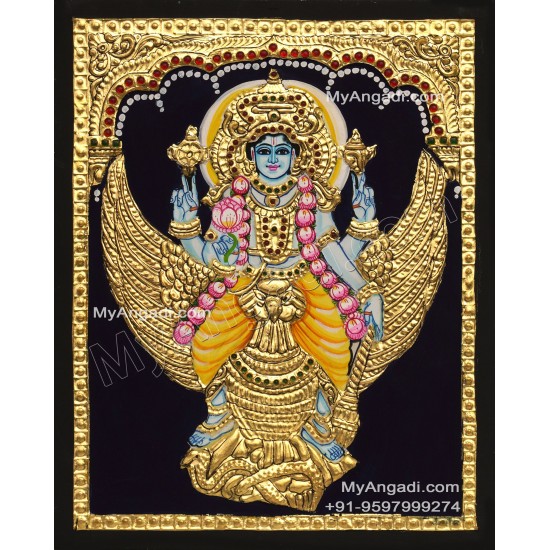 Perumal  Garudar Tanjore Painting