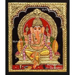 5 Set Ganesha Murugan Balaji Lakshmi Saraswathi Tanjore painting