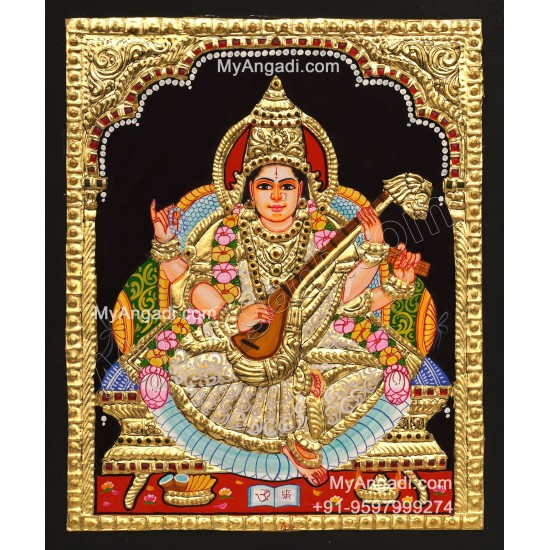 5 Set Ganesha Murugan Balaji Lakshmi Saraswathi Tanjore painting