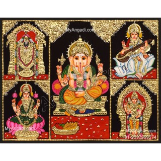 5 Panel  Tanjore Painting
