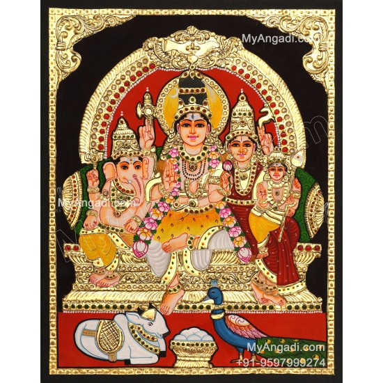 Shiva Family Tanjore Painting