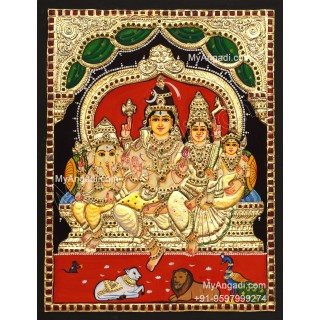 Shiva Family Tanjore Painting