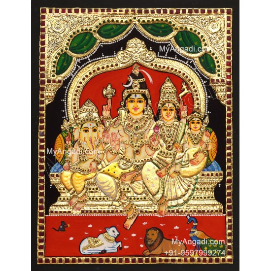 Shiva Family Tanjore Painting