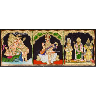 3 Panel Tanjore Painting