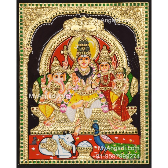 Shiva Parivar Tanjore Painting