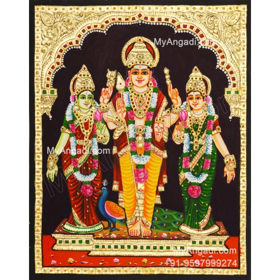 Valli Deivanai Murugan Tanjore Painting