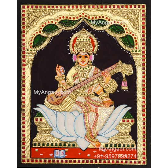 Saraswathi Tanjore Painting