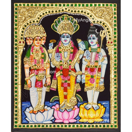 Thirimurthy Tanjore Painting