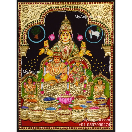 Kuber Lakshmi 2d Tanjore Painting