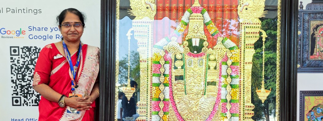 MyAngadi World Record: 7 Ft Tirupati Balaji Tanjore Painting in 9 Hours