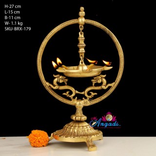 Round Brass Deepam