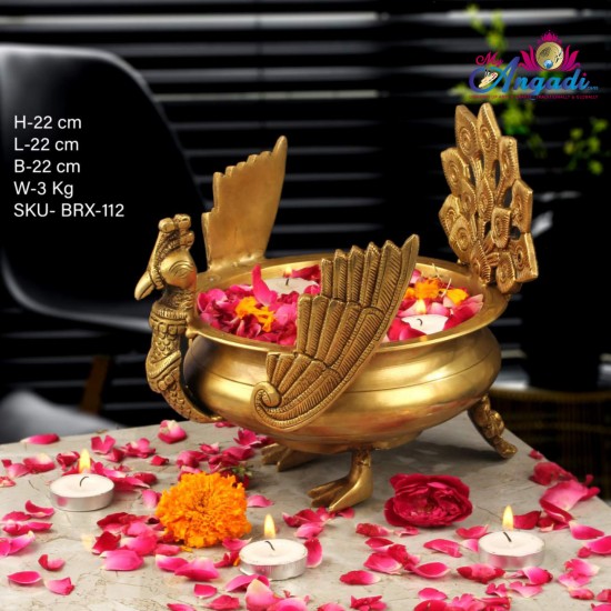 Peacock Brass Urli Peacock Brass Urli