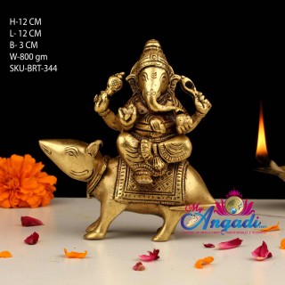 Mooshiga Ganesha Brass Statue
