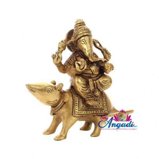 Mooshiga Ganesha Brass Statue Mooshiga Ganesha Brass Statue