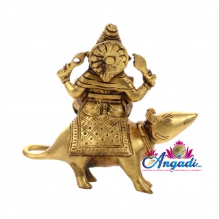 Mooshiga Ganesha Brass Statue