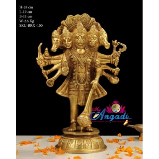 Panchamuga Anjaneya Brass Statue
