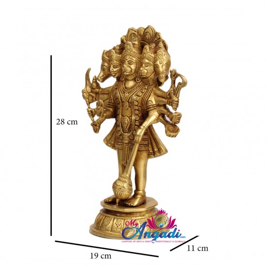 Panchamuga Anjaneya Brass Statue Panchamuga Anjaneya Brass Statue
