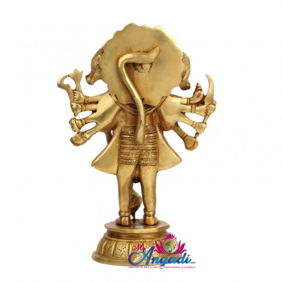 Panchamuga Anjaneya Brass Statue