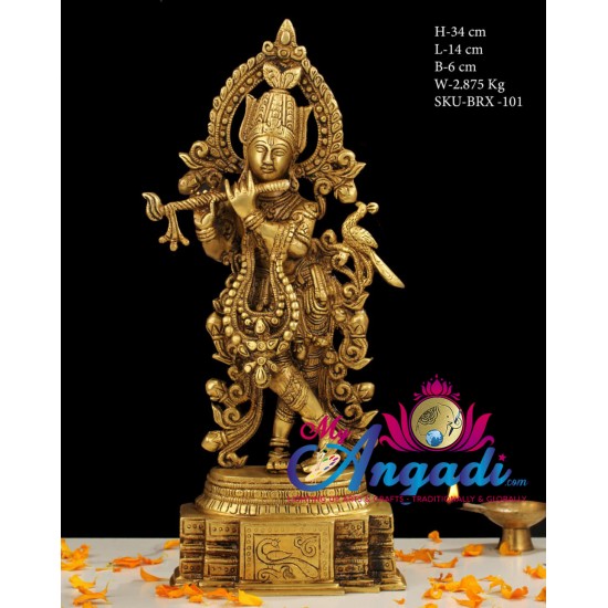  Krishna Brass Statue