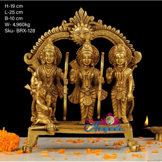 Raman with Seetha Lakshmanan Brass Statue