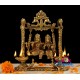 Radha Krishna With Lamp Brass Statue