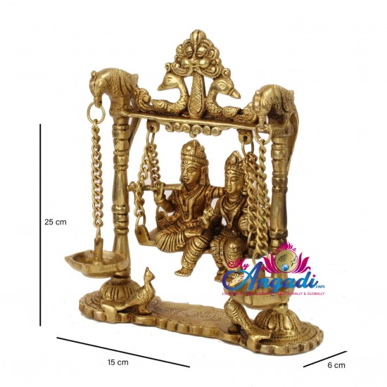 Radha Krishna With Lamp Brass Statue Radha Krishna With Lamp Brass Statue