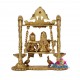 Radha Krishna With Lamp Brass Statue