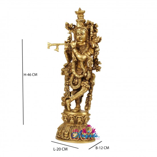 Krishna Fluting Brass Statue Krishna Fluting Brass Statue