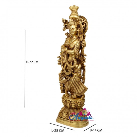 Radha Brass Statue