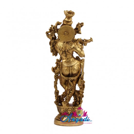 Krishna Fluting  Brass Statue