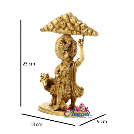 Kovadhana Krishna Brass Statue Kovadhana Krishna Brass Statue