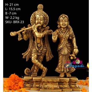 Radha Krishna Brass Statue