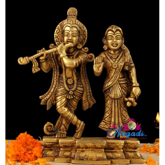 Radha Krishna Brass Statue