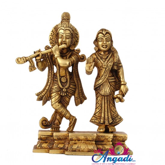 Radha Krishna Brass Statue