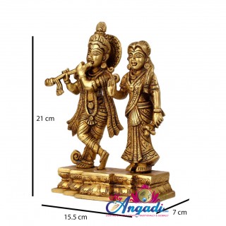 Radha Krishna Brass Statue
